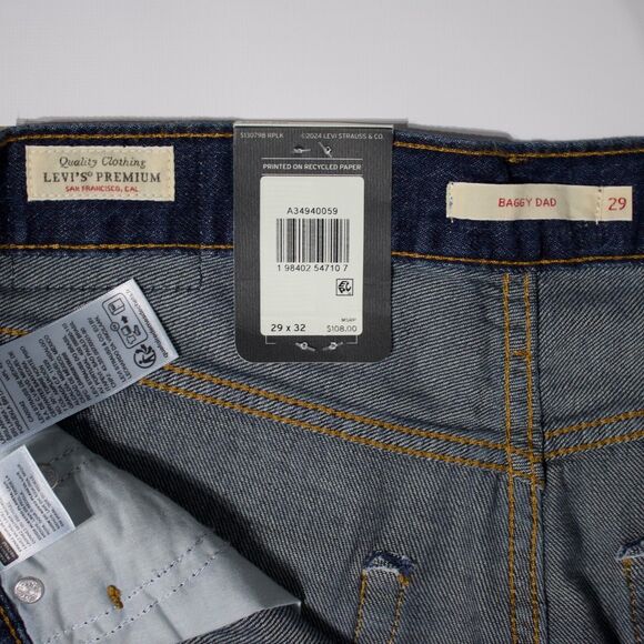 NWT $108 Levi's Premium Baggy Dad Wide Leg Jeans Cotton Linen Women Size 29x32 - Picture 11 of 15